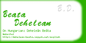 beata dehelean business card